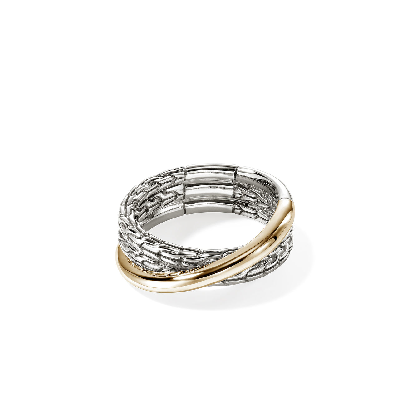 JH Essential Crossover Ring, Gold, Sterling Silver