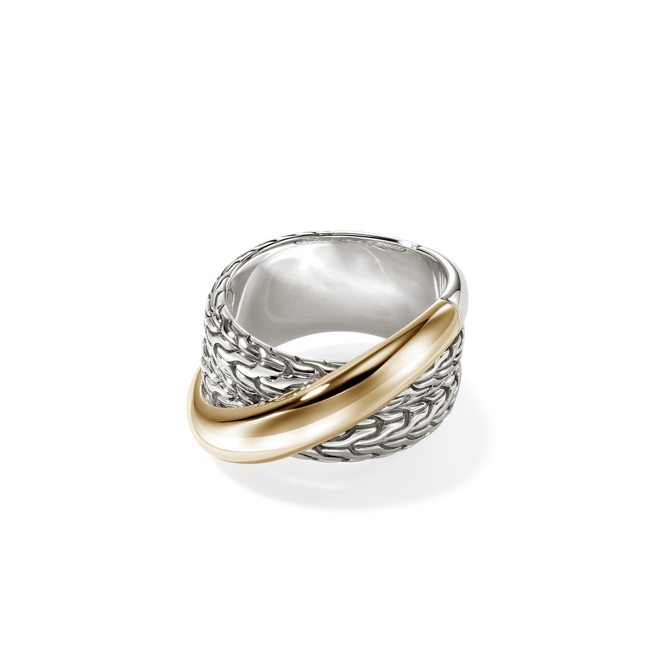 JH Essential Crossover Ring, Gold, Sterling Silver