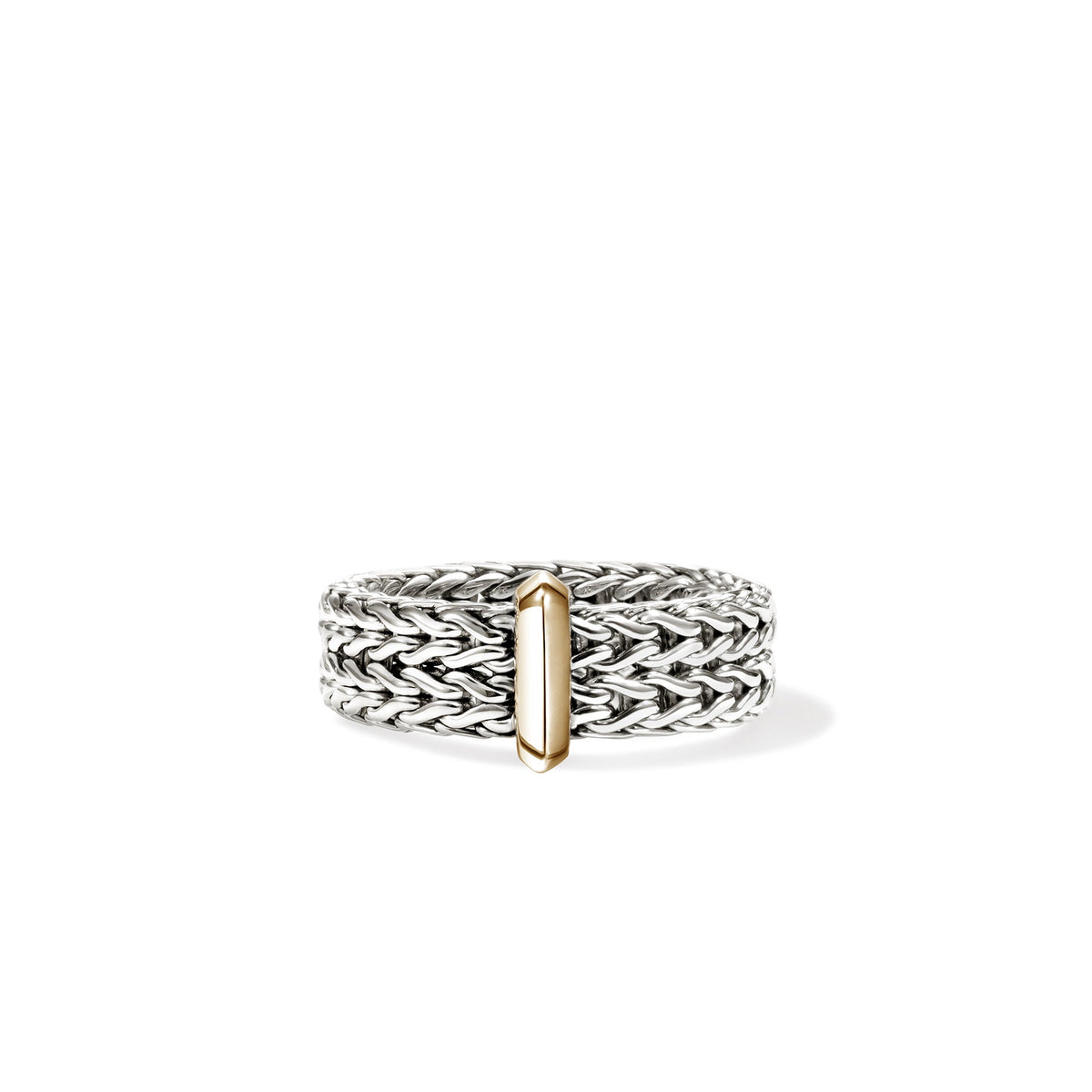 John Hardy Icon Link Silver & 14K Gold Band, Size 7 — official John Hardy product photograph