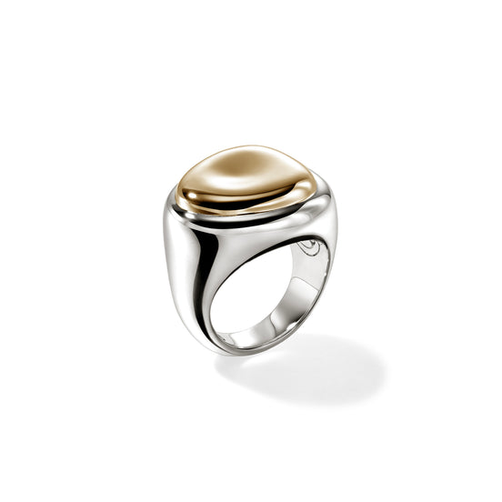 Pebble Ring, Sterling Silver, Gold