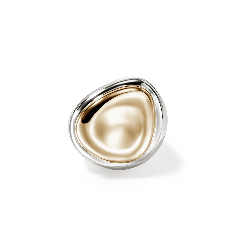 Pebble Ring, Sterling Silver, Gold
