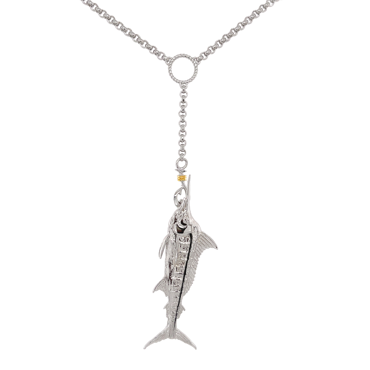 Blue Marlin Lariat Necklace (16" to 18" adjust)