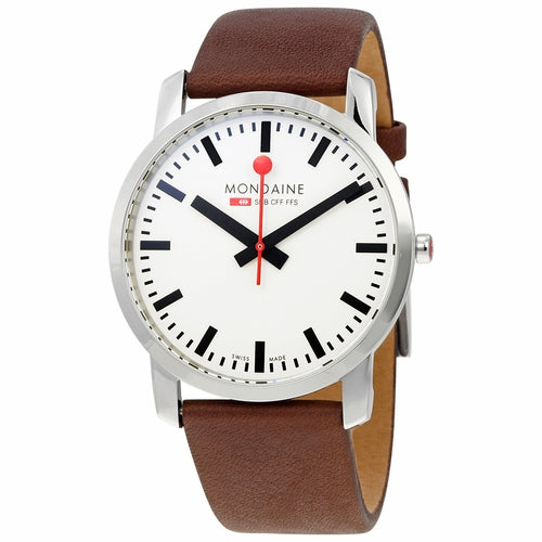 SIMPLY ELEGANT ULTRA-FLAT - WHITE DIAL - BROWN SUEDE LEATHER STRAP - 41 MM