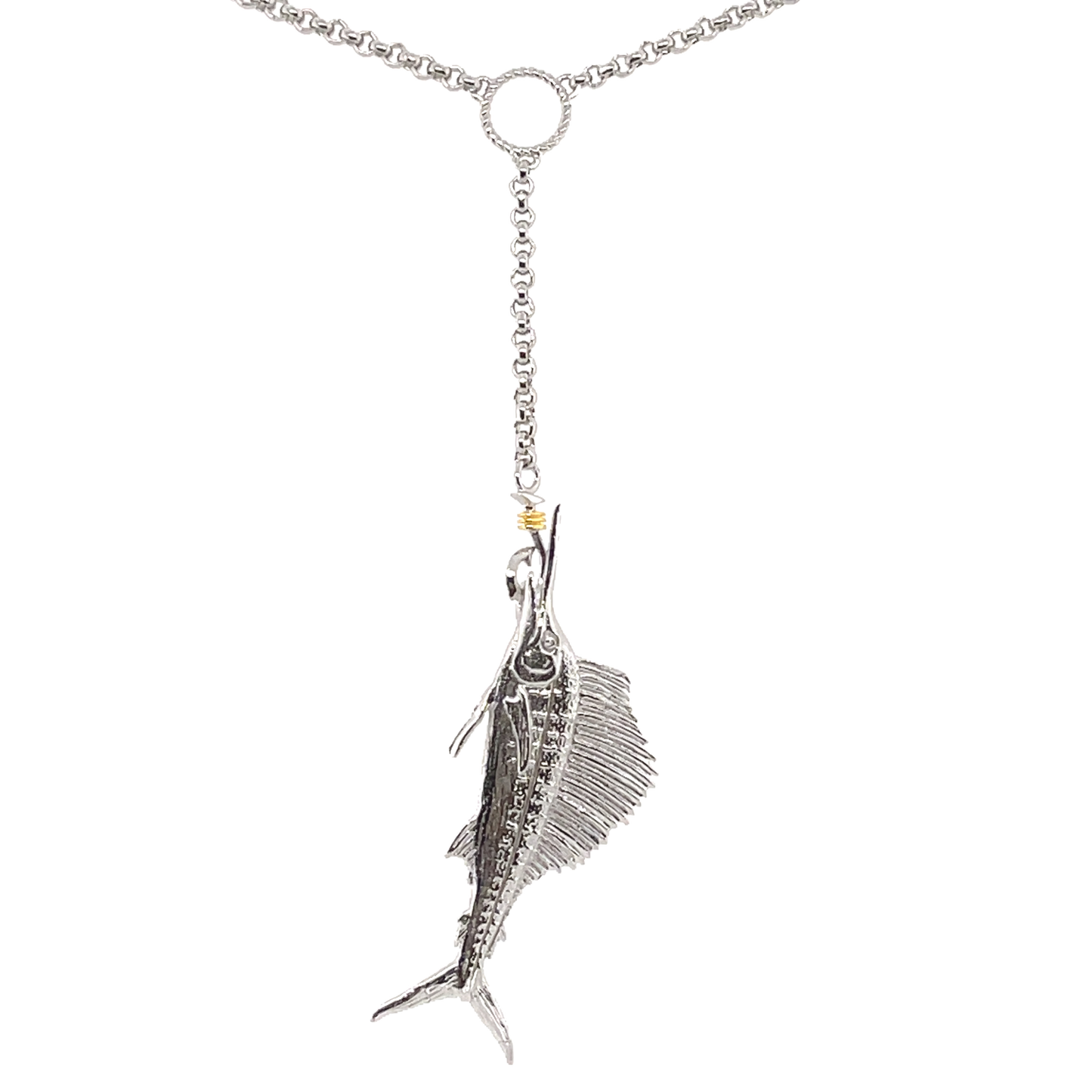 Sailfish Lariat Necklace (16" to 18" adjust)