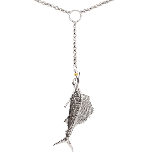 Sailfish Lariat Necklace (16" to 18" adjust)