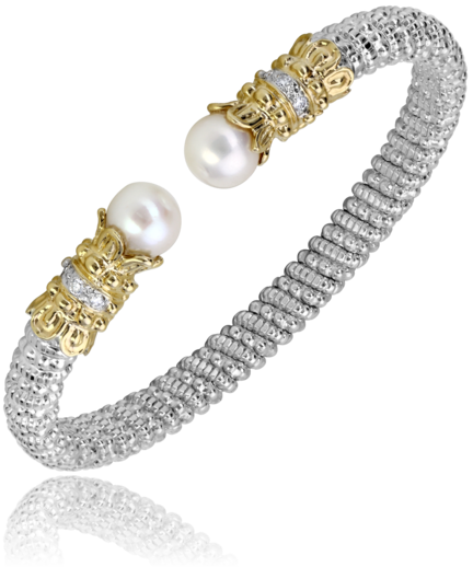 White Pearl and Diamond Bracelet