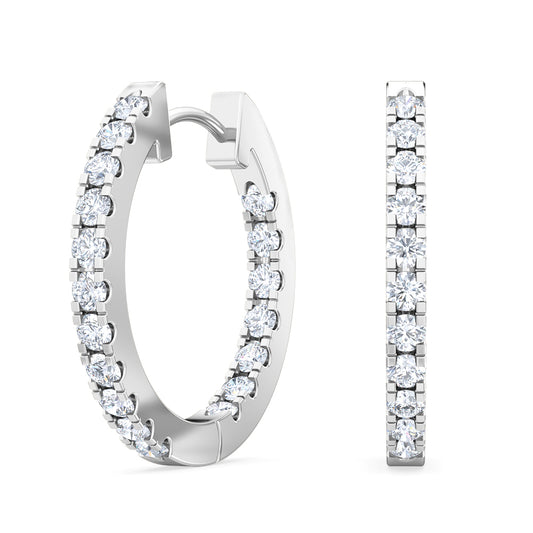 LAB GROWN Diamond Hoop Earrings (0.47ctw)