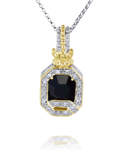 Black Onyx & Diamonds Pendant