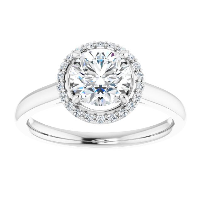 Round Halo-Style Engagement Ring