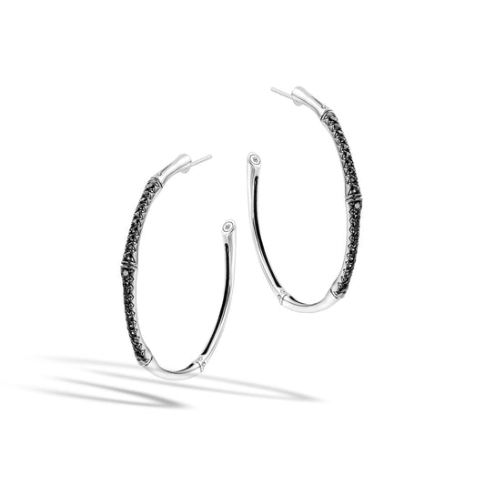 Large Hoop Earring with Black Sapphire