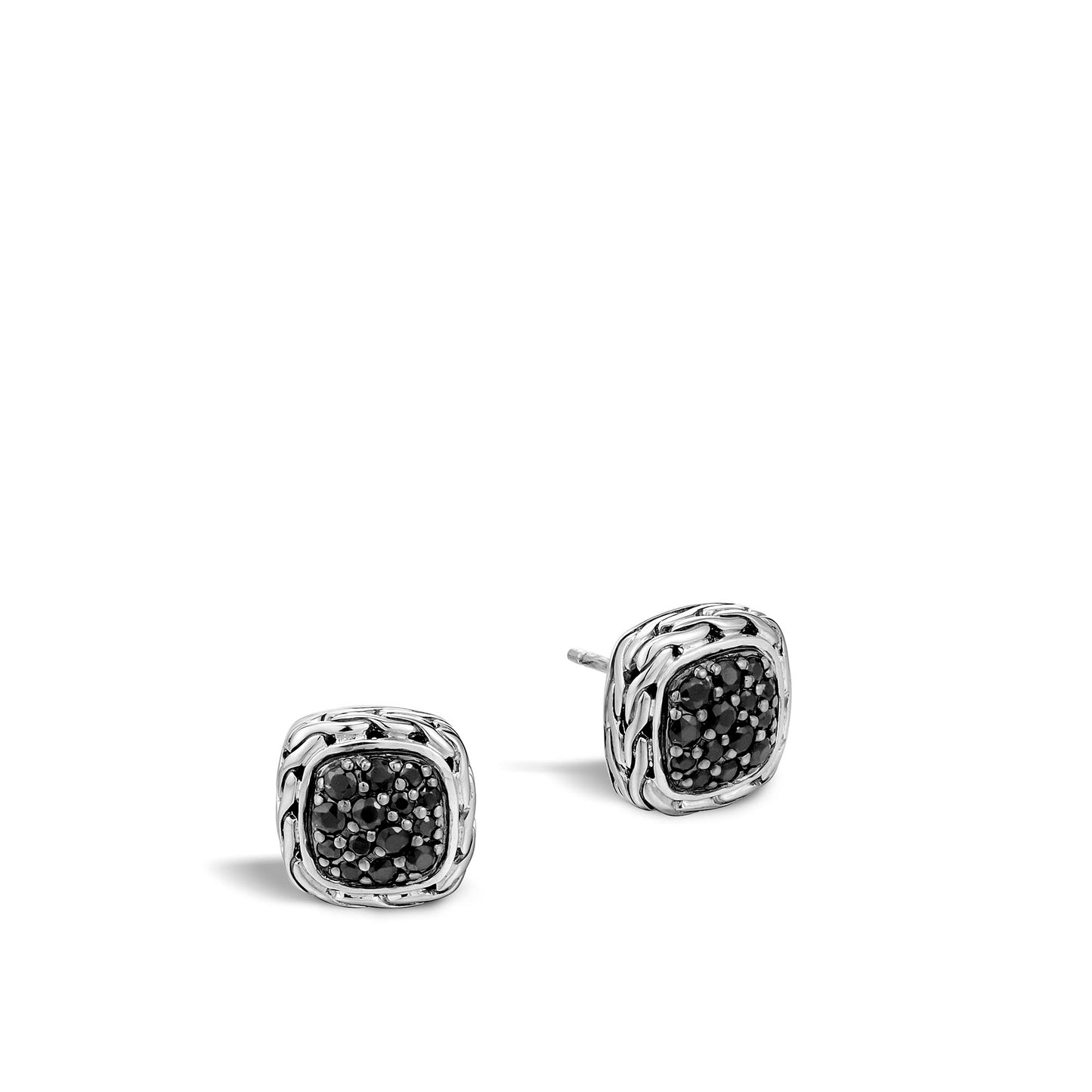 Classic Chain Stud Earring with Black Sapphire