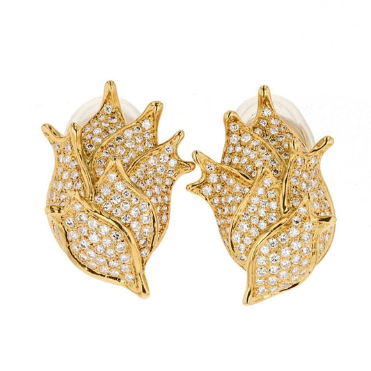 "Angela Cummings" Gold and Diamond Earrings