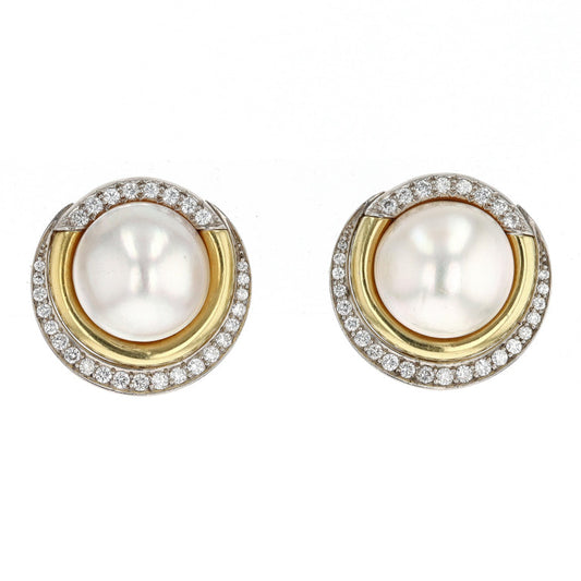 Cartier Mabe Pearl and Diamond Earrings