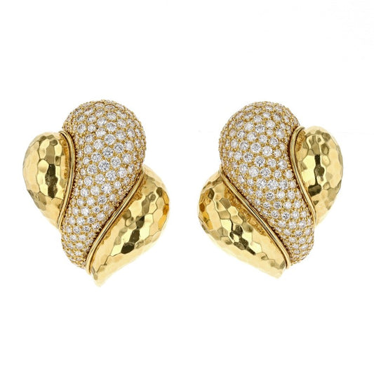 Dunay Gold and Pave Diamond Earrings