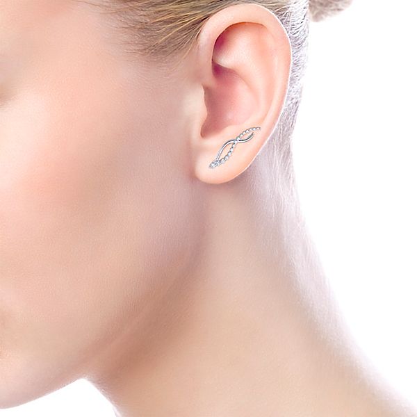 Ear climber deals earrings white gold