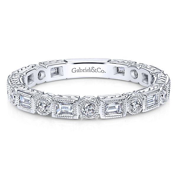 White Gold Stackable Ladies Ring