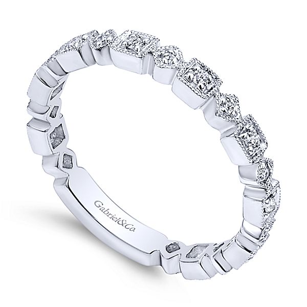 White Gold Stackable Ladies Ring