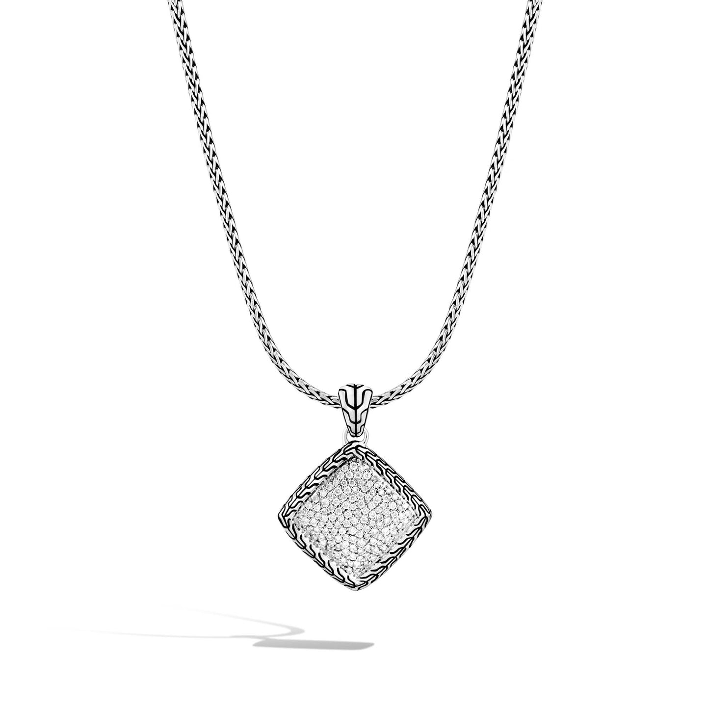 Classic Chain Pendant Necklace with Diamonds