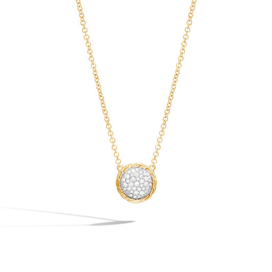 Classic Chain Round Necklace with Diamonds