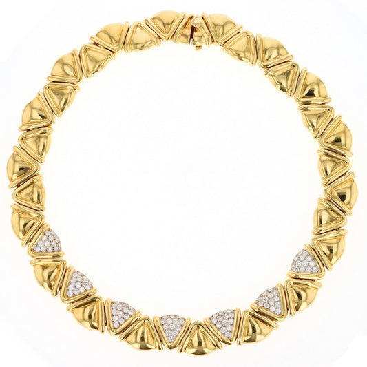 Gold and Pave Diamond Necklace