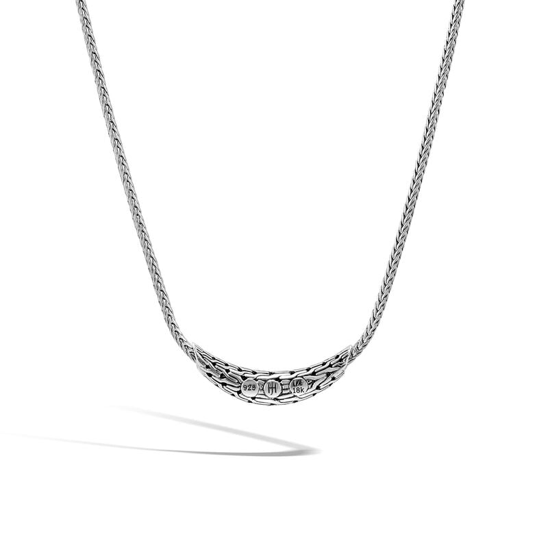 Classic Chain Hammered Station Necklace