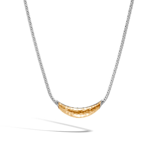 Classic Chain Hammered Station Necklace