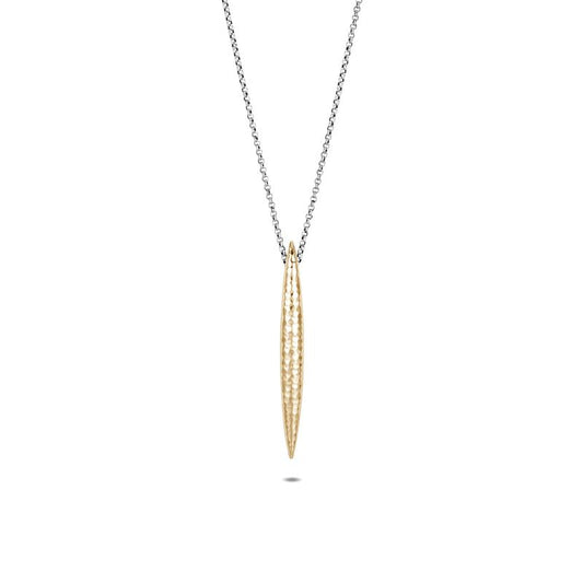 Classic Chain Spear Hammered Long Pendant Necklace