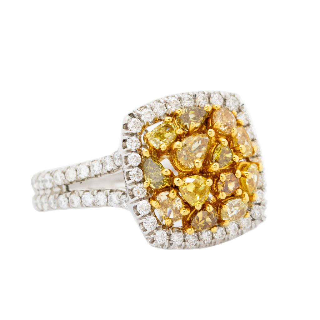 Baroque Yellow Diamond Ring