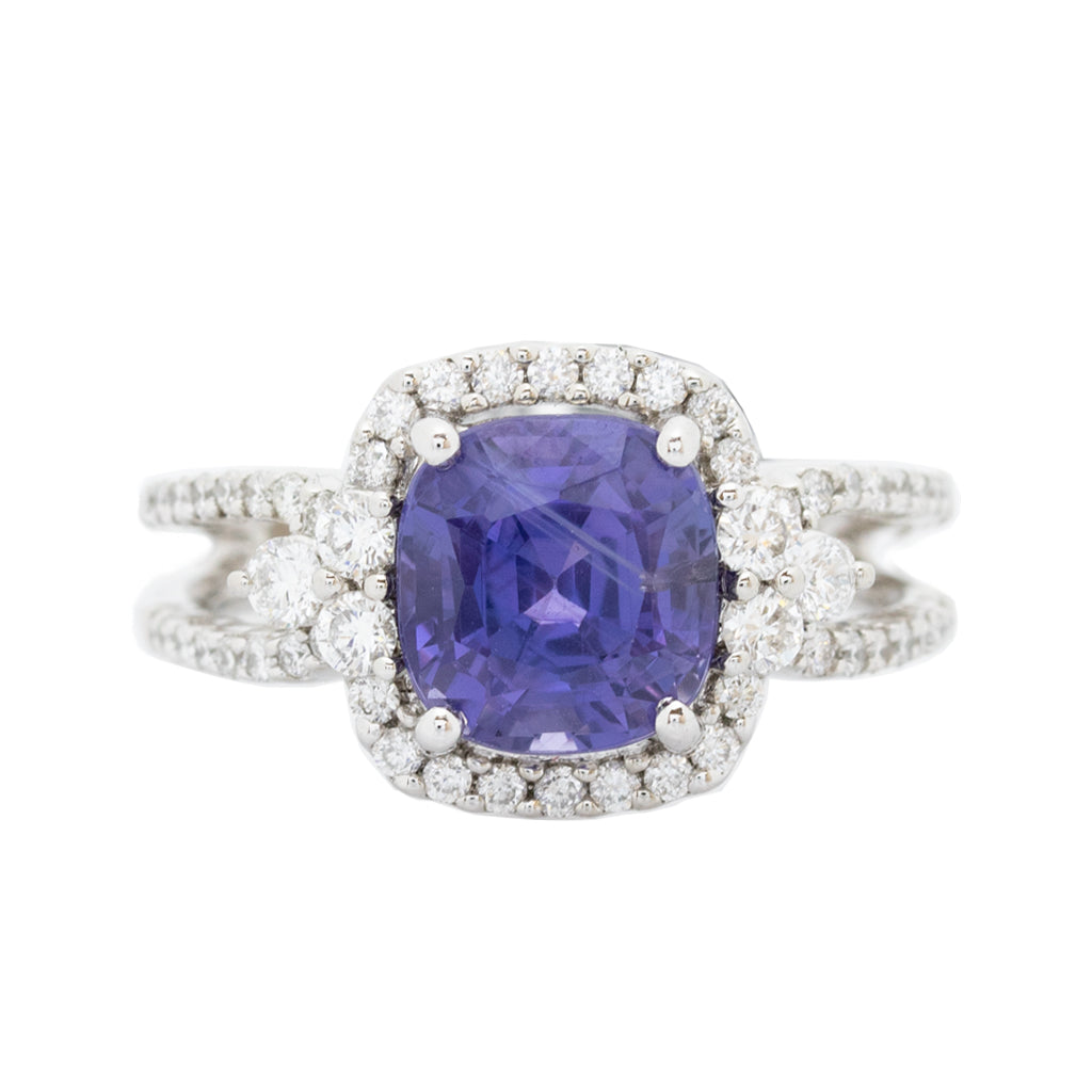 Purple Sapphire & Diamonds Ring