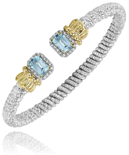 Blue Topaz Ends Diamond Bracelet