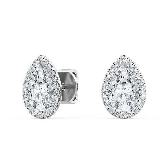 Pear Halo Lab Grown Diamond Earrings (1.19ctw)