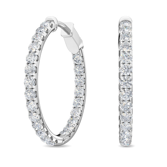 Lab Grown Diamond Inside Out Hoop Earrings (2ctw)