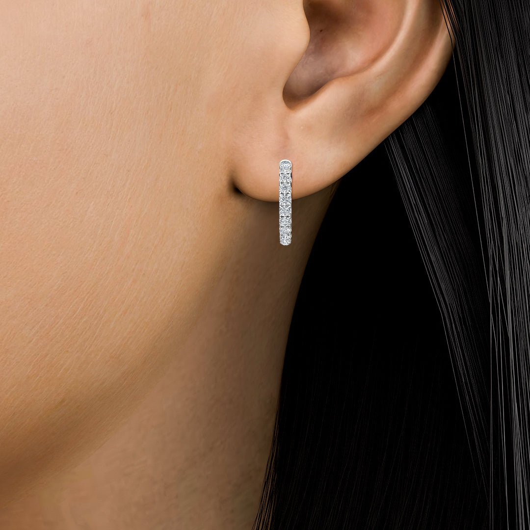 LAB GROWN Diamond Inside Out Hoop Earrings (4.04ctw)