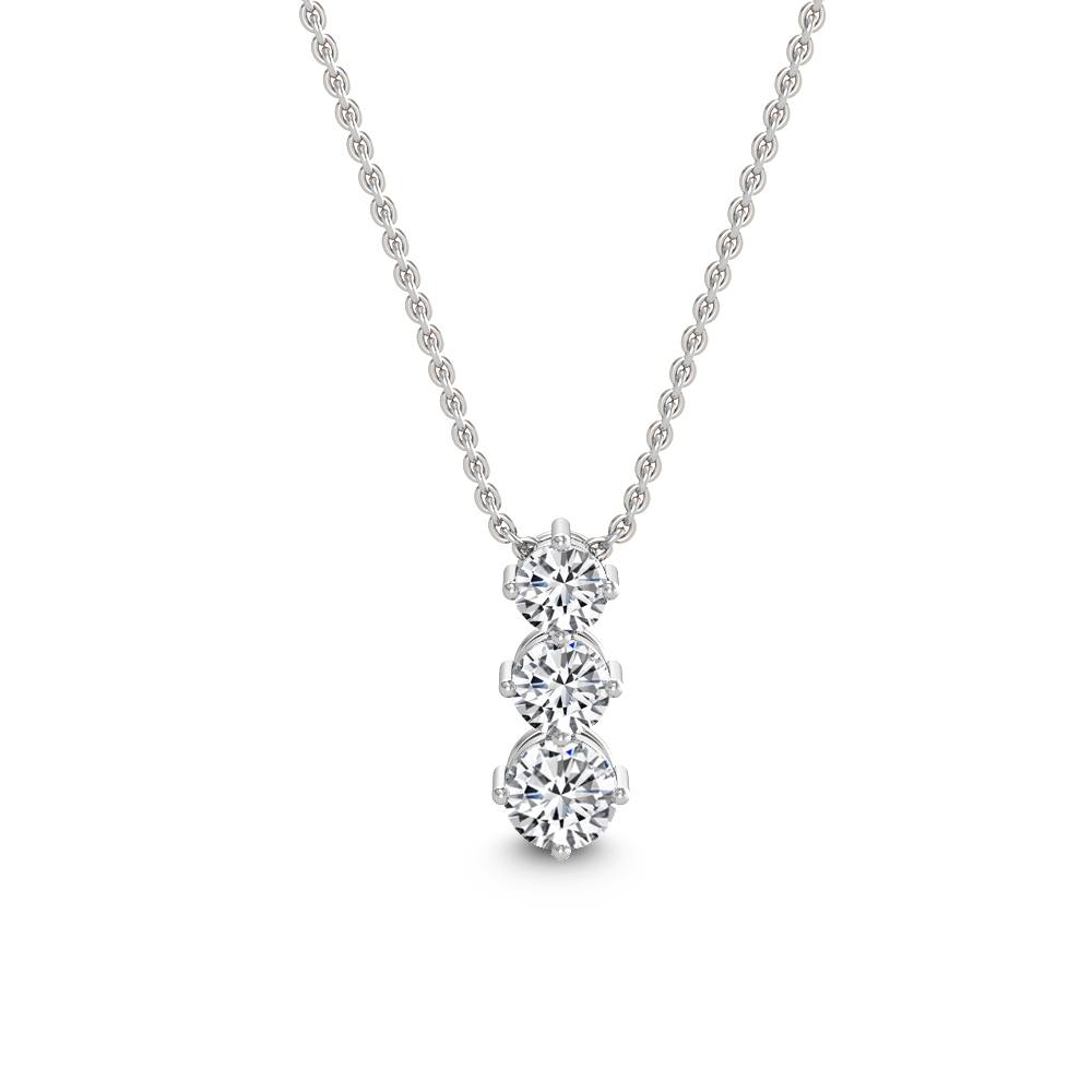LAB GROWN Diamond Three Stone Necklace (0.68ctw)