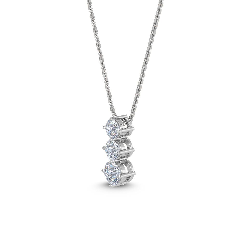 LAB GROWN Diamond Three Stone Necklace (0.68ctw)