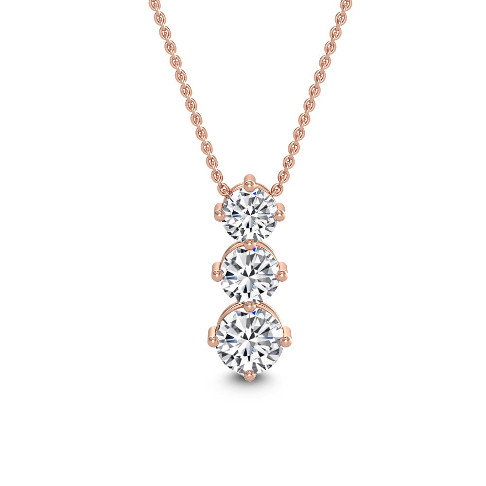 Three Lab Grown Diamond Necklace (1.40ctw)