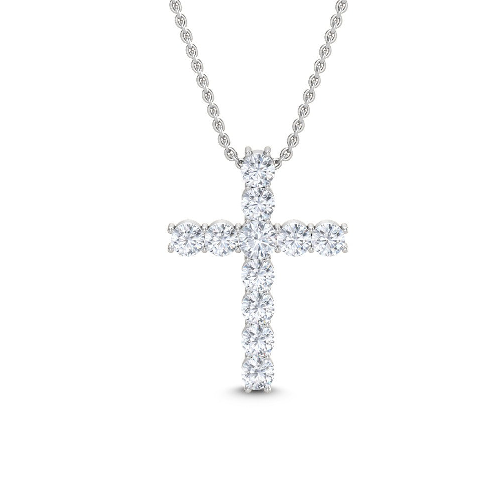 LAB GROWN Diamond Cross with chain (1.02ctw)