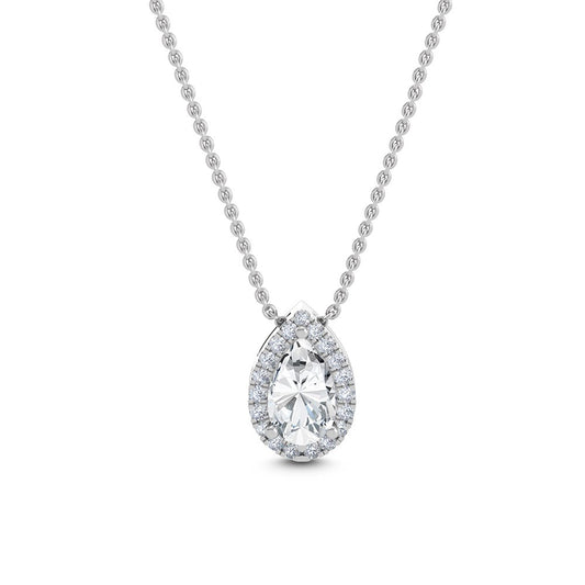 LAB GROWN Pear Shape Diamond Pendant with chain (0.83 ctw)