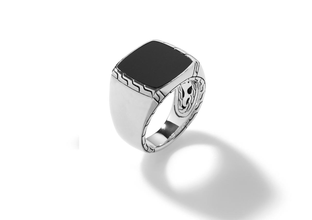 Carved Chain Signet Ring