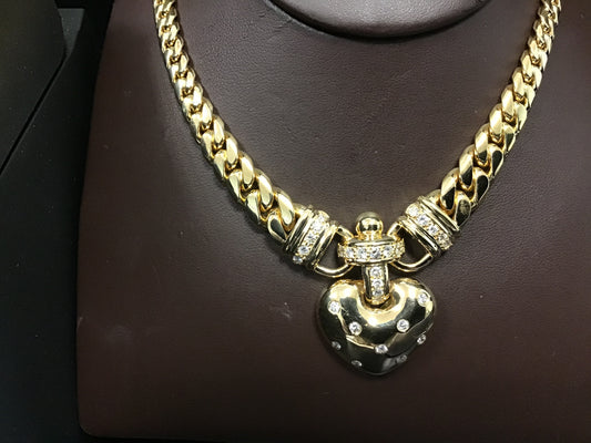 Cuban chain with heart pendant