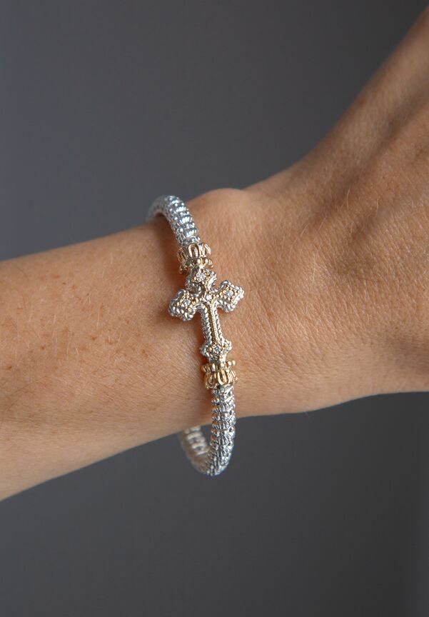 White gold deals diamond cross bracelet