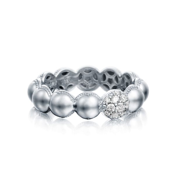 Pavé Dew Droplets Ring in Silver with Diamonds